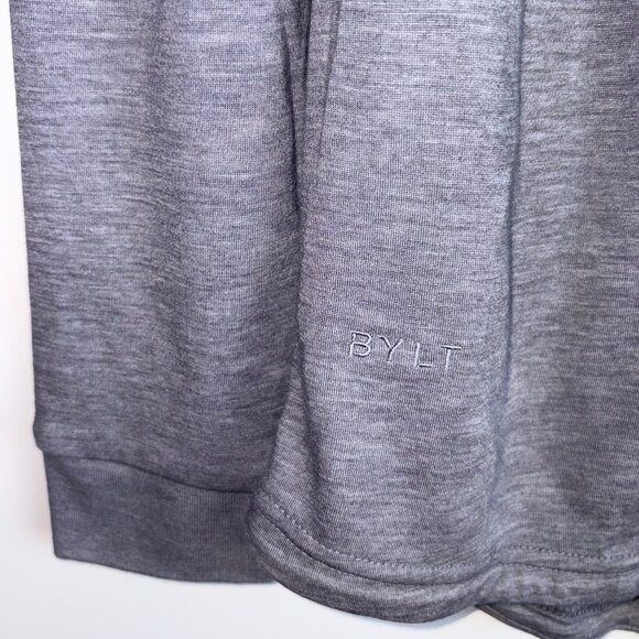 BYLT Comfort Wool Long Sleeve Drop Cut Polo Shirt Men's Small Fawn Gray - Picture 3 of 11